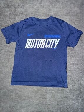 Nike Blue 'Motor City' Graphic Tee for Kids